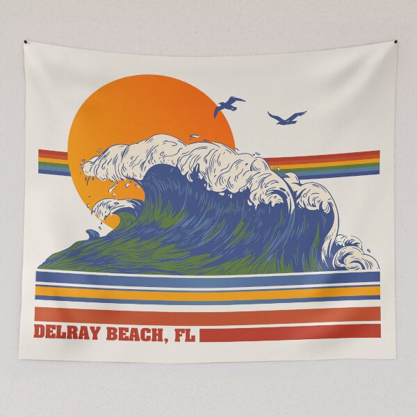 Item preview, Retro Delray Beach Florida 70s Style Tourist Souvenir designed and sold by ourkid.