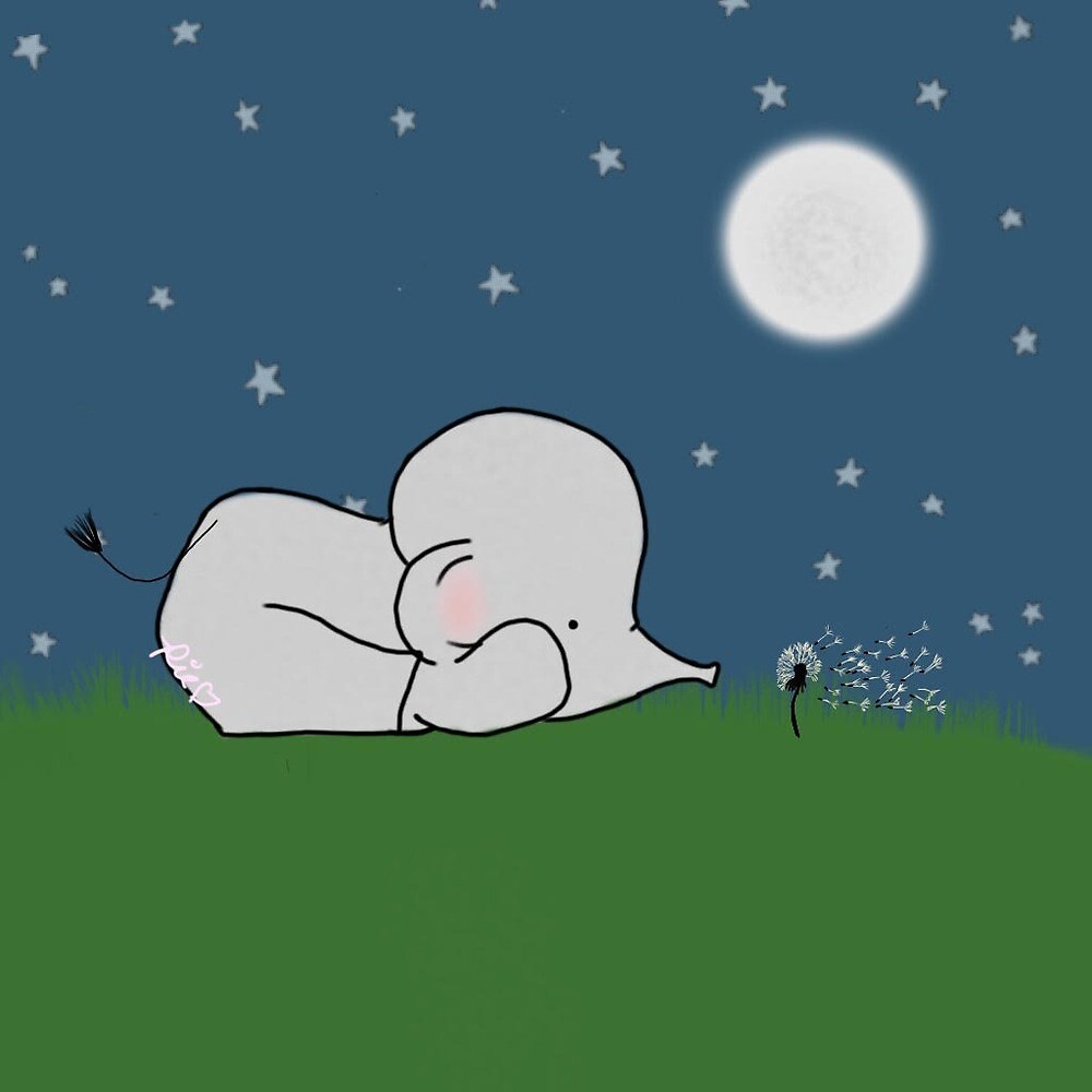 "elephant blowing dandelion" by theartsypotato | Redbubble
