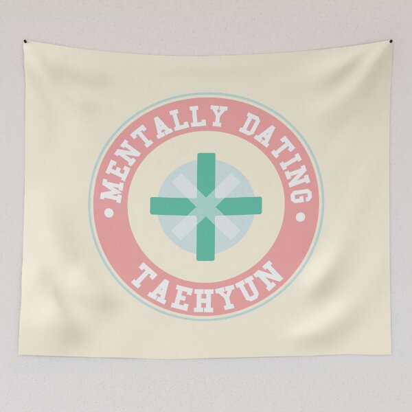 Item preview, Mentally dating TXT Taehyun logo round designed and sold by Morcawork.