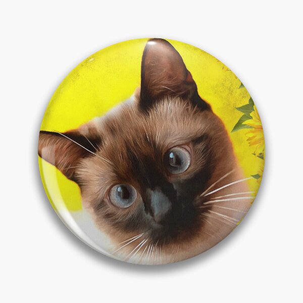 Item preview, Siamese Cat with Sunflowers  designed and sold by Elaine Manley.