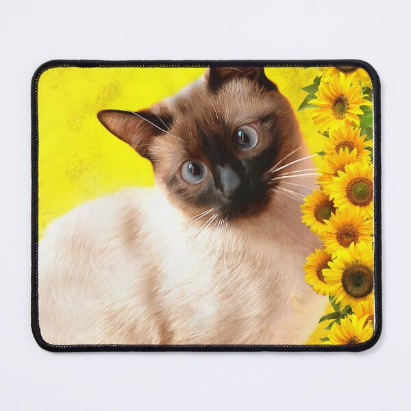 Item preview, Siamese Cat with Sunflowers designed and sold by Elaine Manley.