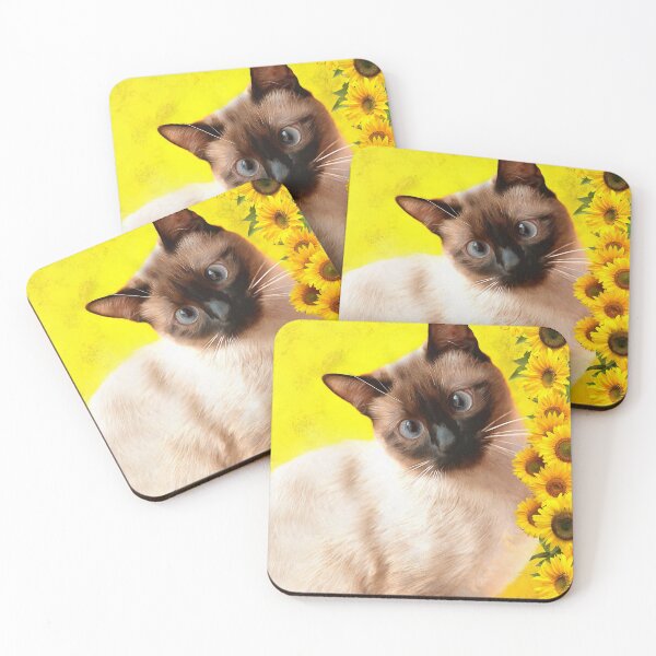 Item preview, Siamese Cat with Sunflowers  designed and sold by Elaine Manley.