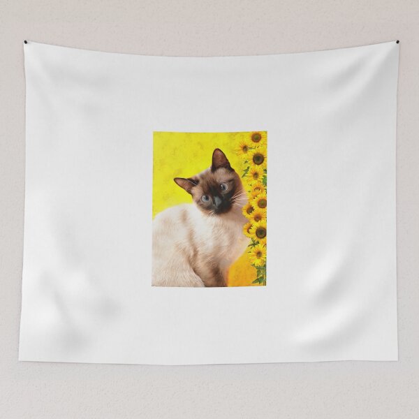 Item preview, Siamese Cat with Sunflowers  designed and sold by Elaine Manley.