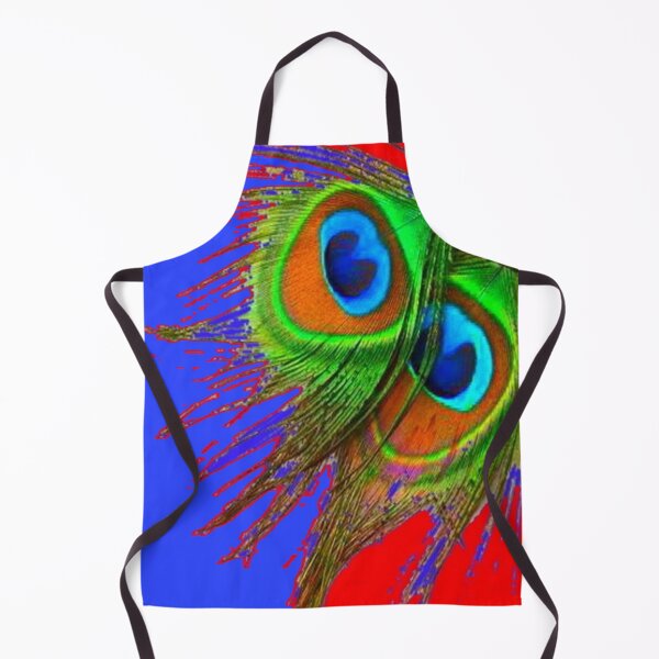 Item preview, ABSTRACTED PEACOCK FEATHERS RED-BLUE ART designed and sold by sharlesart.