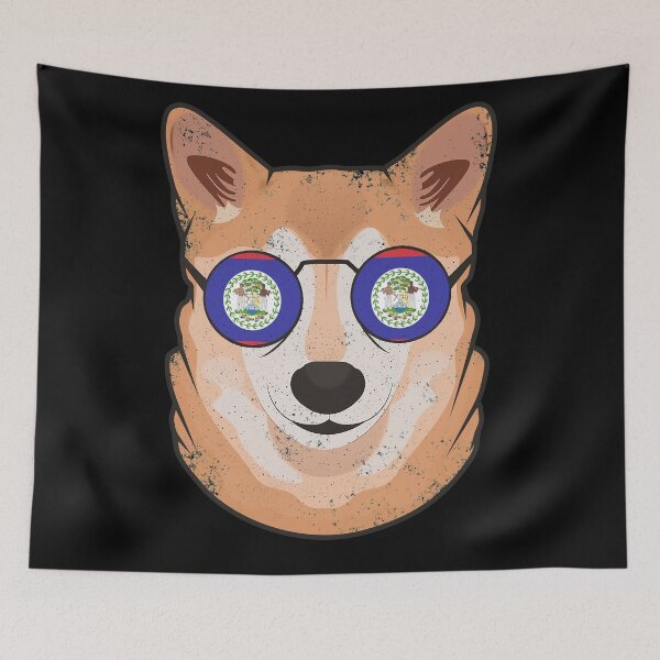 Item preview, Vintage Patriotic Shiba Inu Belizean Flag designed and sold by feether-store.