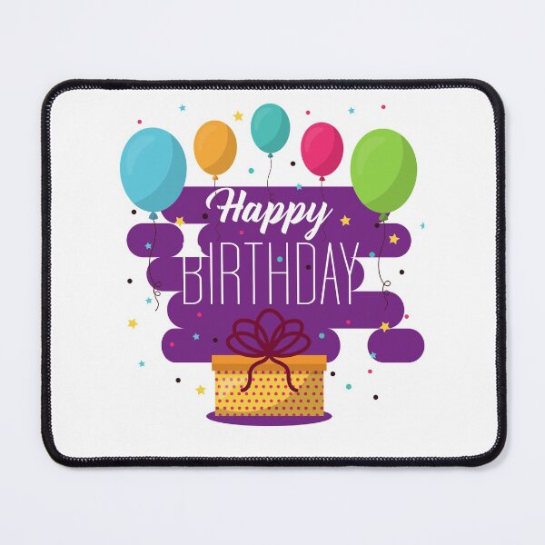 Item preview, Happy birthday with a gift box and balloons. designed and sold by Hinny8.