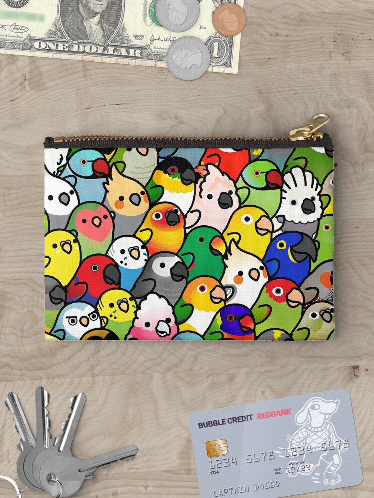 Thumbnail 3 of 4, Zipper Pouch, Everybirdy Pattern designed and sold by birdhism.
