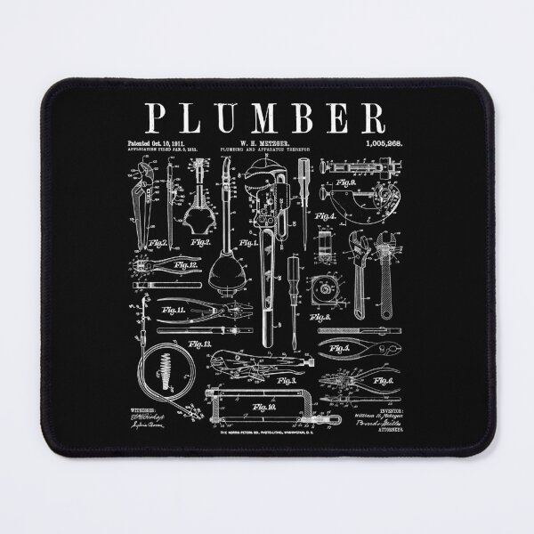 Item preview, Plumber Plumbing Wrench And Tools Vintage Patent Print designed and sold by GrandeDuc.