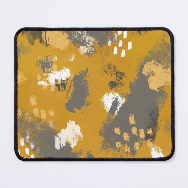Item preview, Painterly Brush Strokes in Mustard + Grey designed and sold by latheandquill.
