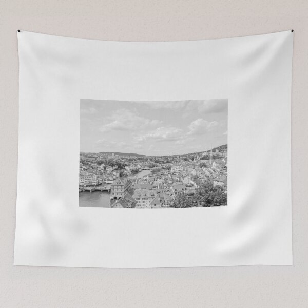 Item preview, Zurich Old Town from Grossmunster Church, Zurich, Switzerland - Black & White #4 designed and sold by ywphotos.