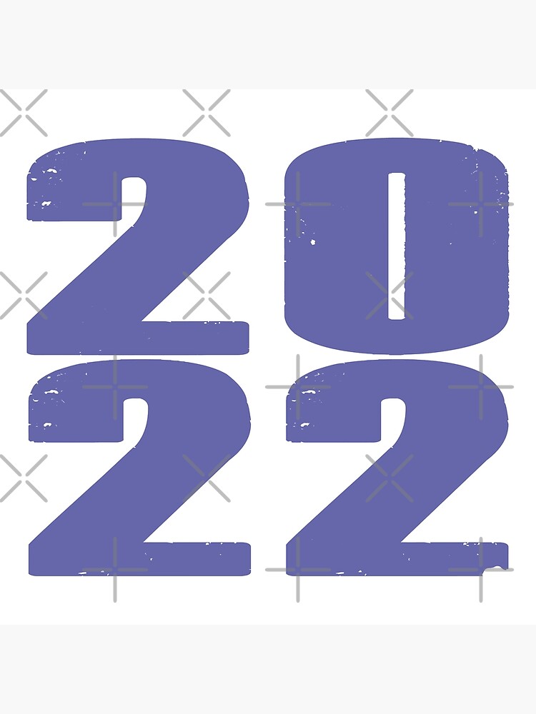 "Pantone Color of the Year 2022 Very Peri Periwinkle Blue Typography Date" Poster for Sale by