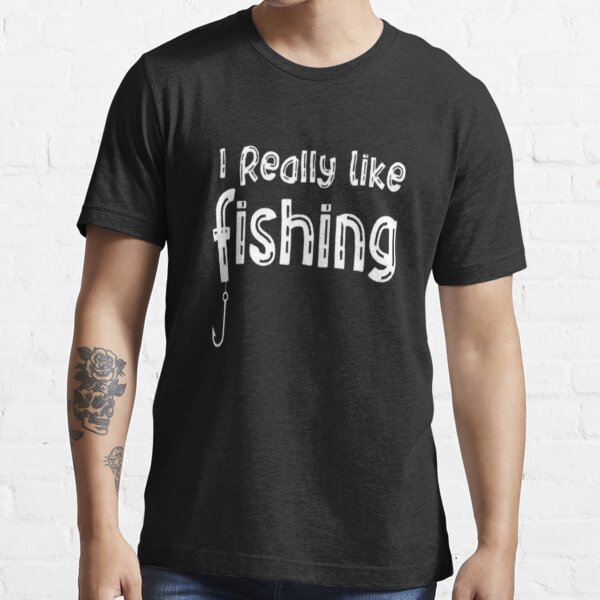 Men'S Funny Fishing T-Shirt Addicted To Fishing Gift Shirt Fisherman Shirt  (Large Grey)