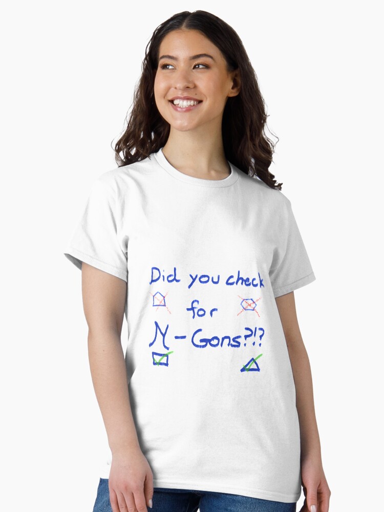 Thumbnail 1 of 7, Classic T-Shirt, Did You Check For N-Gons?!? designed and sold by KingdomFantasy.