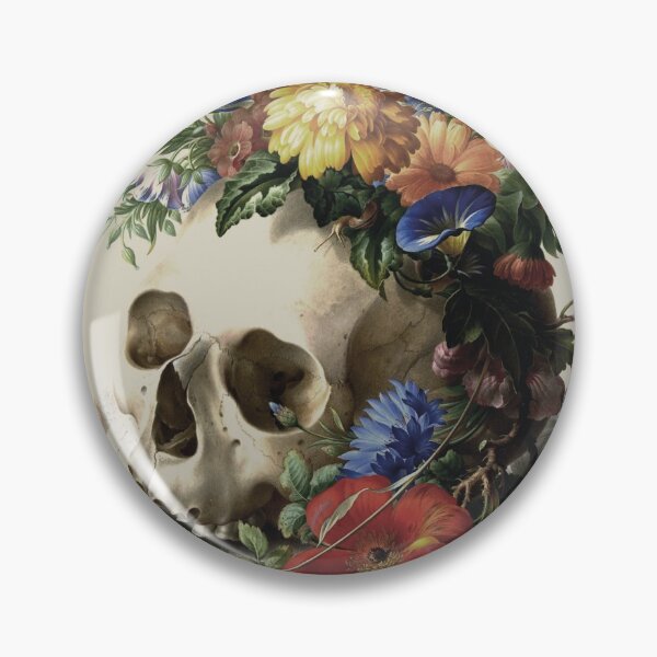 Item preview, Skull and Flowers poster designed and sold by cjgraphic.