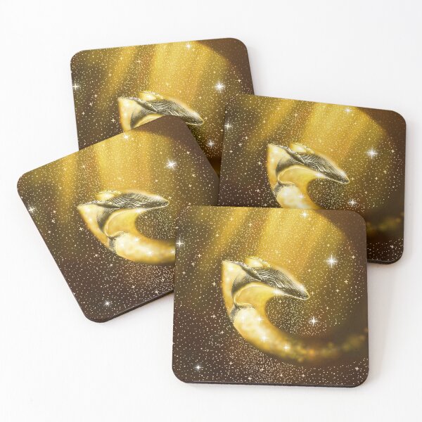 Item preview, starry whale in golden space designed and sold by AlirizaCAKIR.