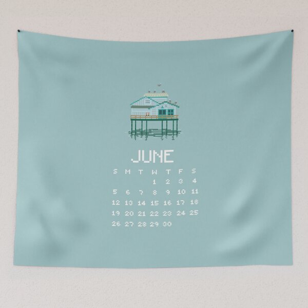 Item preview, June 2022 Calendar Pier House Pixel Art designed and sold by tifft.