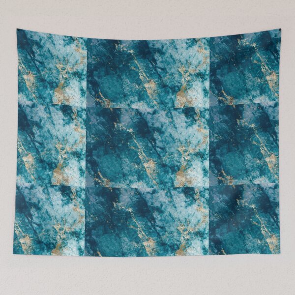 Item preview, Turquoise Blue & Gold Marble  designed and sold by newburyboutique.
