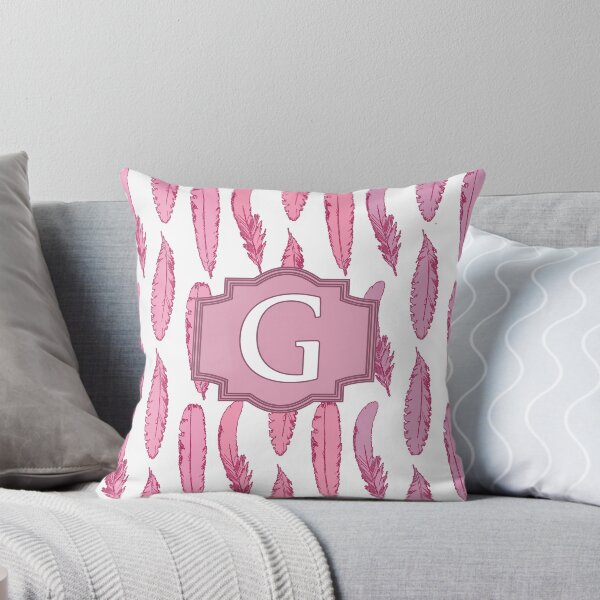 Item preview, Pink Feathers Monogrammed Letter G designed and sold by Greenbaby.