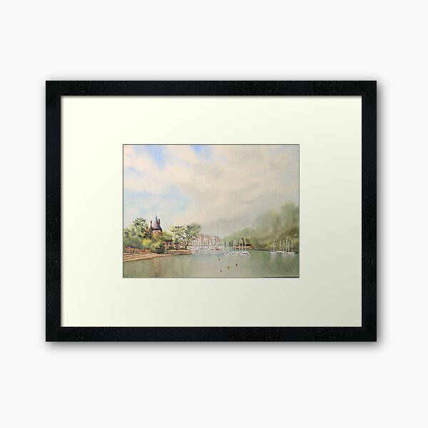 Pornic from the mouth of the port Framed Art Print