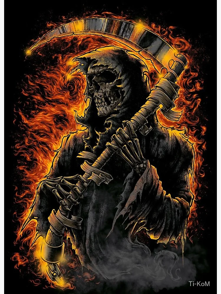 grim reaper 2 Art Board Print by Kaputtkowski Art Shop