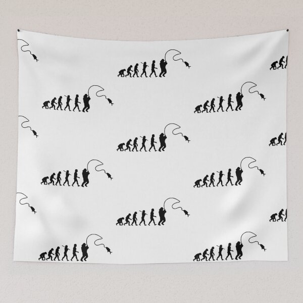 Item preview, Evolution of Fishing Born to go fishing Forced to work Fisherman Stick Figure Bones I love Fishing Art Design Happy Apparel Essential Inspiration Joy Mood Funny designed and sold by DesignByHeartUK.