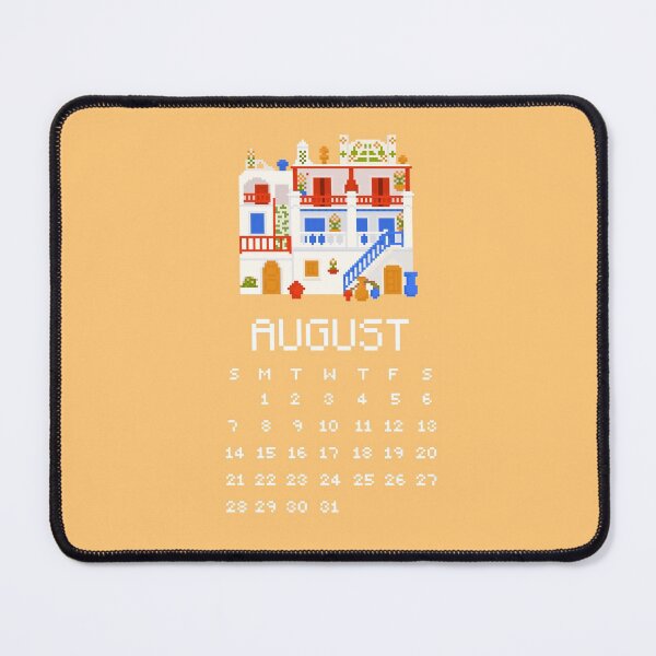Item preview, August 2022 Mykonos Greece Calendar Pixel Art designed and sold by tifft.