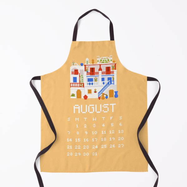Item preview, August 2022 Mykonos Greece Calendar Pixel Art  designed and sold by tifft.