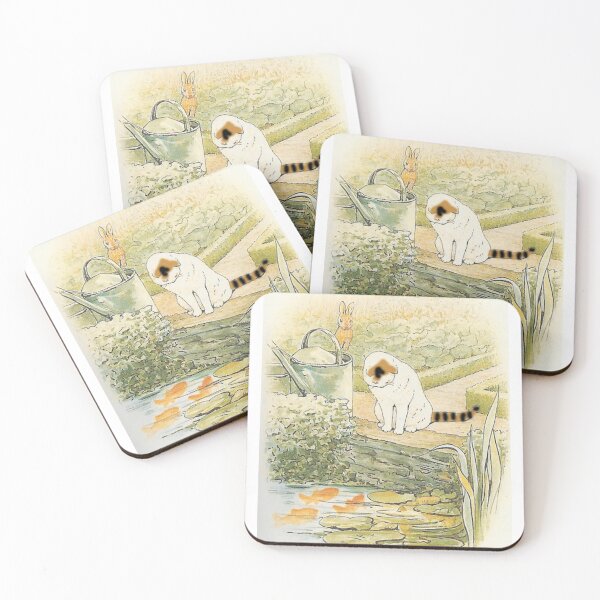 Item preview, Beatrix Potter Peter Rabbit Cat and Pond Illustration  designed and sold by Pinkmagenta.