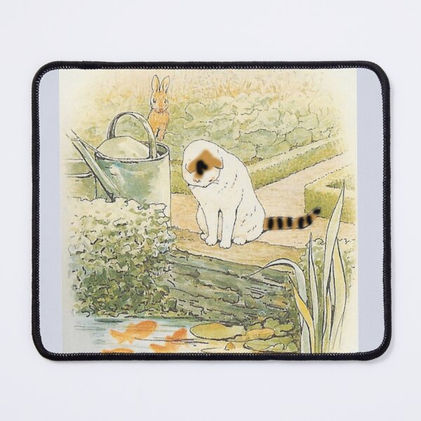 Artikelvorschau, Beatrix Potter Peter Rabbit Katze und Teich Illustration entworfen und verkauft von Pinkmagenta.