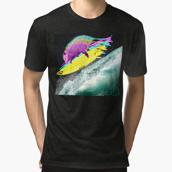 Surfin' Possum - Neon Ooze Tri-blend T-Shirt