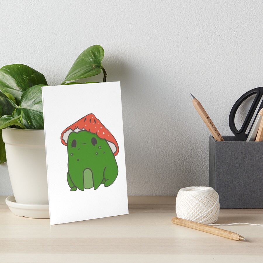 Cute Frog with Mushroom Hat Frog Drawing with Mushroom Mushroom Frog