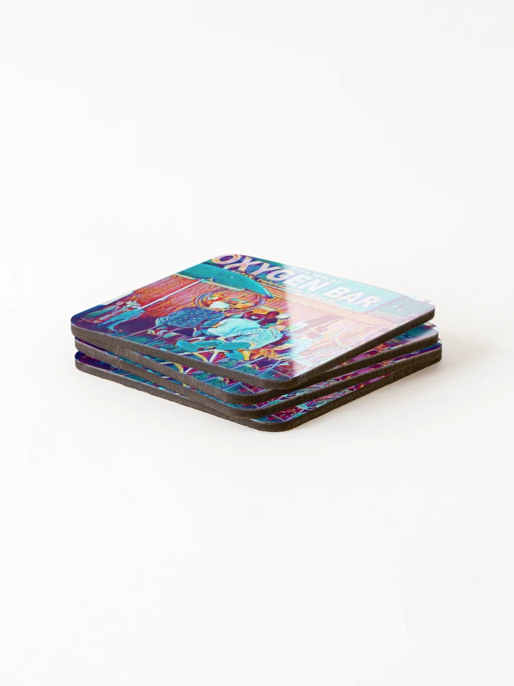 Thumbnail 4 of 5, Coasters (Set of 4), Oxygen Bar designed and sold by RandaRubyRed.