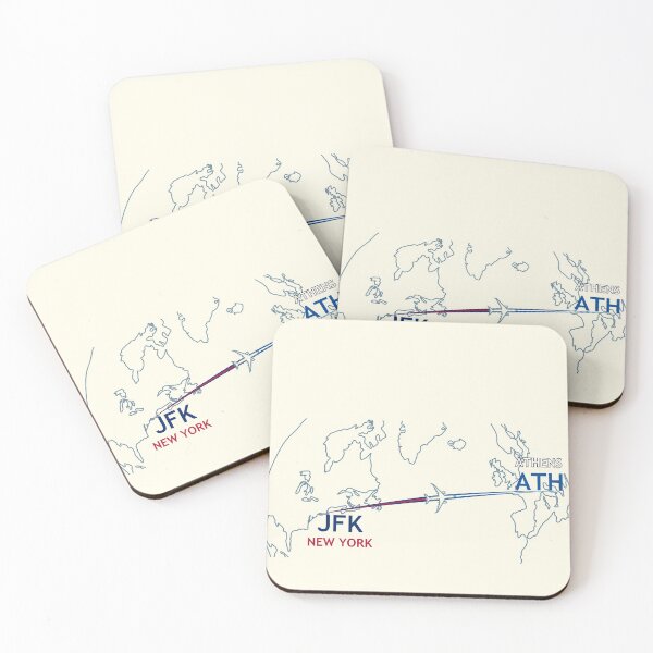 Item preview, JFK-ATH Map designed and sold by TransportTees.