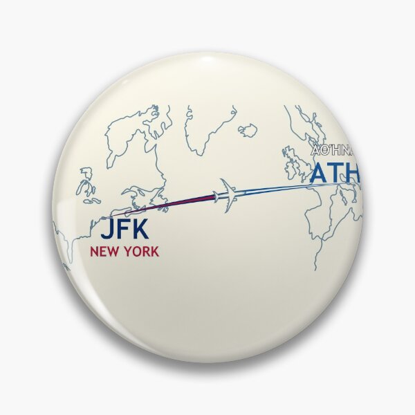 Item preview, JFK-ATH Map designed and sold by TransportTees.