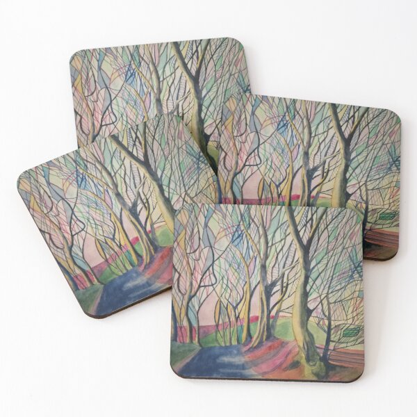 Item preview, Rainbow abstract winter trees watercolour  designed and sold by esvb.