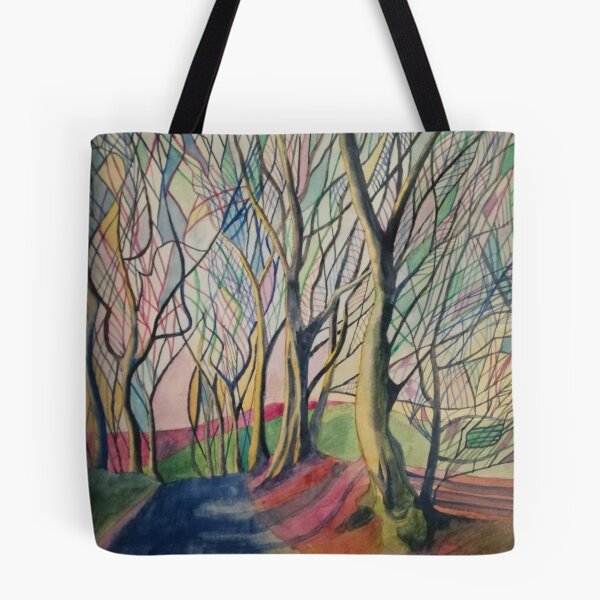 Item preview, Rainbow abstract winter trees watercolour  designed and sold by esvb.