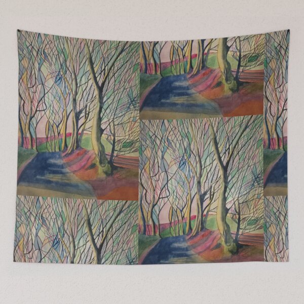 Item preview, Rainbow abstract winter trees watercolour  designed and sold by esvb.