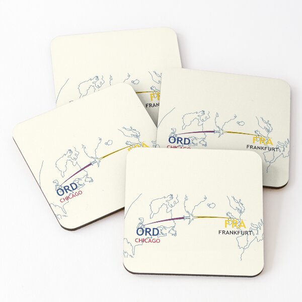 Item preview, ORD-FRA Map designed and sold by TransportTees.