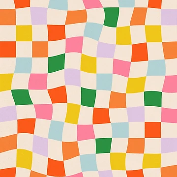 Artwork thumbnail, Wavy Colorful Checkerboard Pattern by Paola Locks