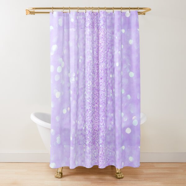 Lavender Purple Glitter Shower Curtain