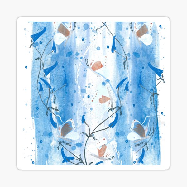 BUTTERFLIES & BUDDLEIA IN BLUE & PINK - BY CJ'S CRAFTS Sticker