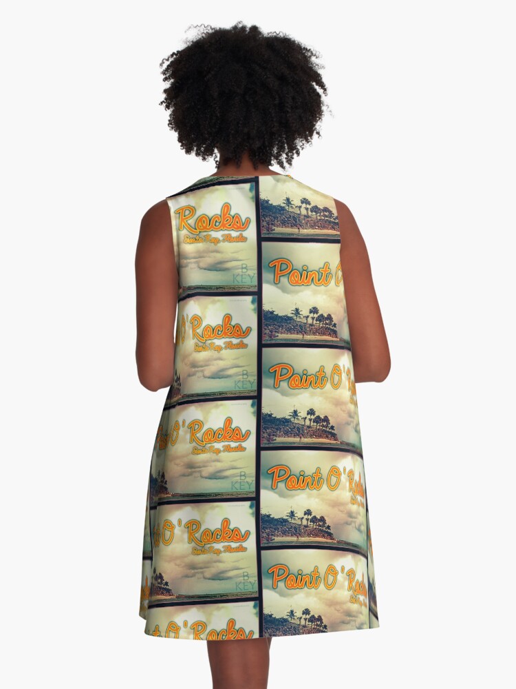 Thumbnail 3 of 4, A-Line Dress, Point Of Rocks - "BE KEY" (Orange) designed and sold by kinkatstyle.