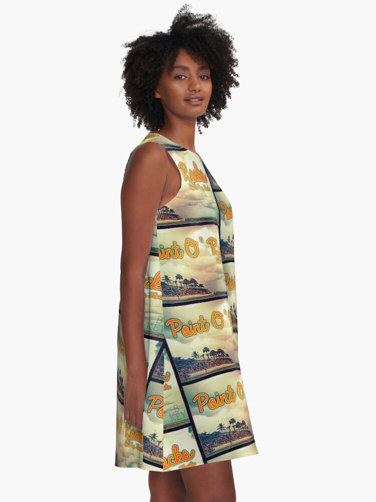 Thumbnail 2 of 4, A-Line Dress, Point Of Rocks - "BE KEY" (Orange) designed and sold by kinkatstyle.