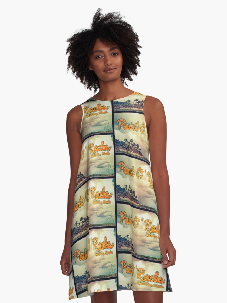 Thumbnail 1 of 4, A-Line Dress, Point Of Rocks - "BE KEY" (Orange) designed and sold by kinkatstyle.