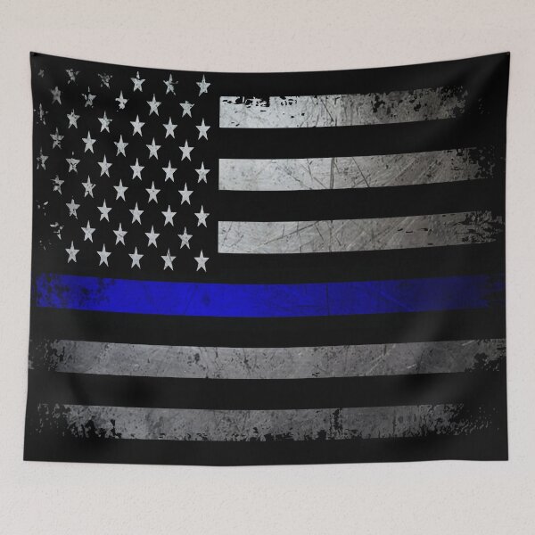 Item preview, Thin Blue Line Grunge American Flag designed and sold by artistwill.