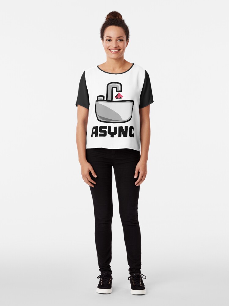 Thumbnail 3 of 6, Chiffon Top, Async Logo (with text) designed and sold by Socketry.