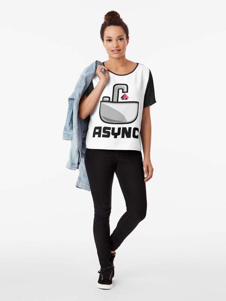 Thumbnail 4 of 6, Chiffon Top, Async Logo (with text) designed and sold by Socketry.