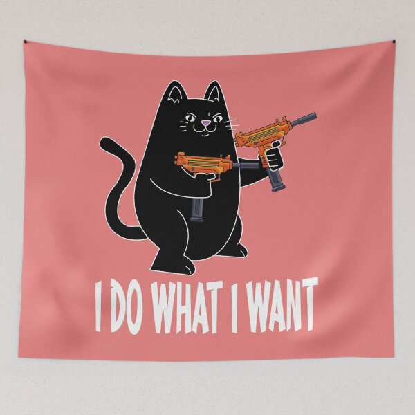 Item preview, I Do What I Want Cat With Gun Cat Funny Cat Lover Long designed and sold by Christmas222.