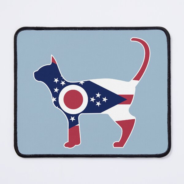 Item preview, State of Ohio Flag for Cat Lovers (Blue) designed and sold by Gsallicat.