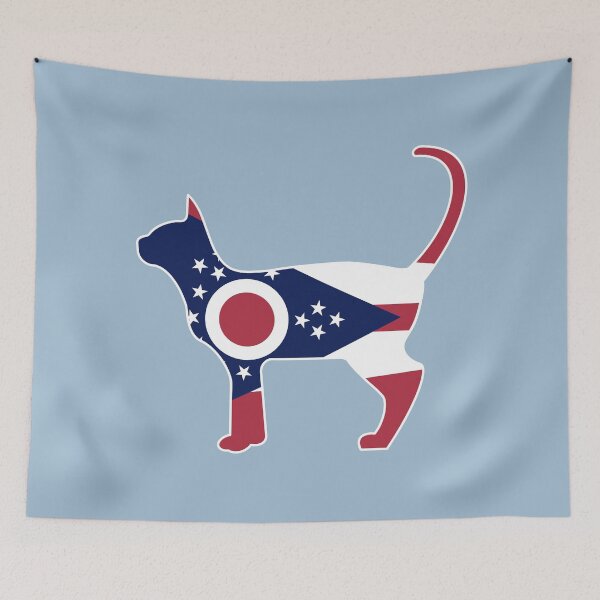 Item preview, State of Ohio Flag for Cat Lovers (Blue) designed and sold by Gsallicat.
